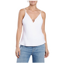 Guess Guess Women's Shirt Caroline Logo Plate Cami White XS Womens Tank Tops