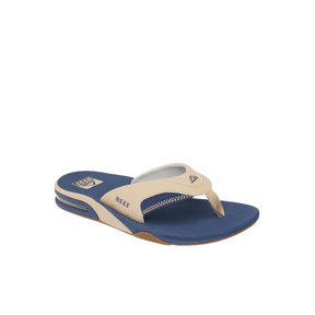 Reef Reef Mens Fanning Flip Flops - Tan/Navy/Tan Tan/Navy/Tan 9 Mens Sandals Flip Flop 5 to 11