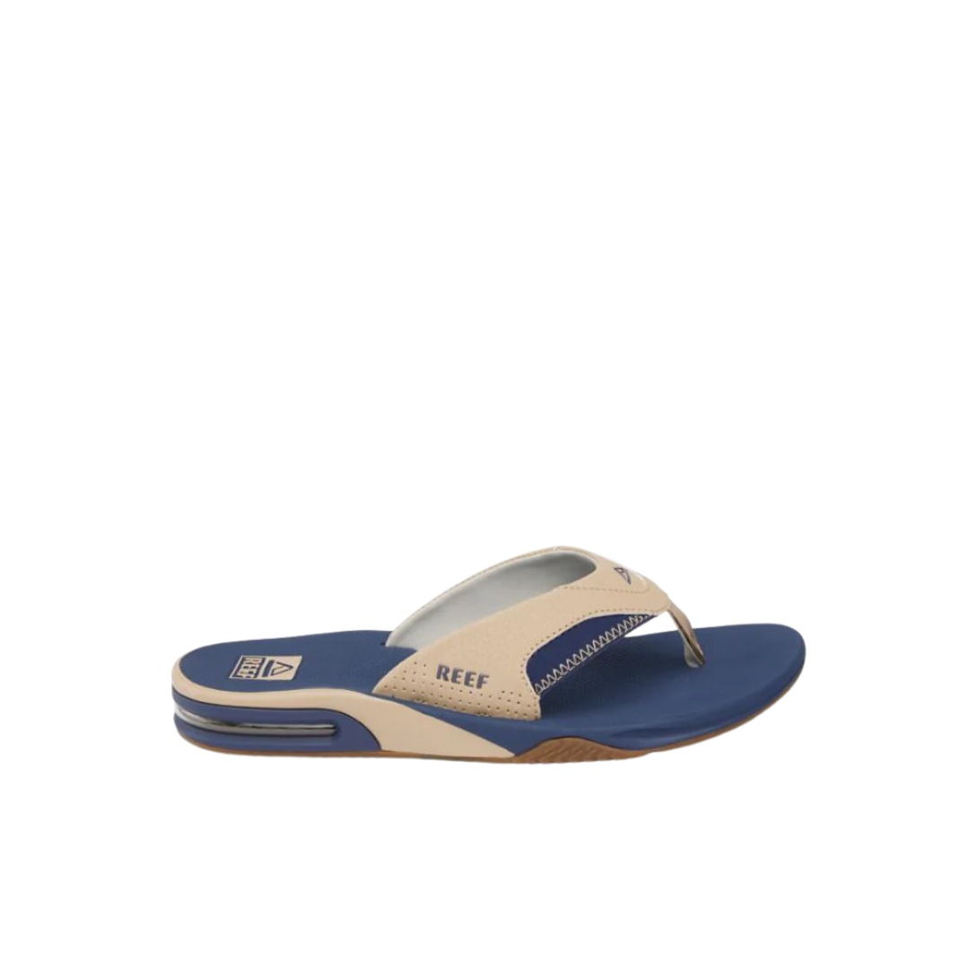 Reef Mens Fanning Flip Flops - Tan/Navy/Tan