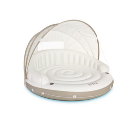 Intex Canopy Inflatable Pool Island Float White OS Inflatable Beds