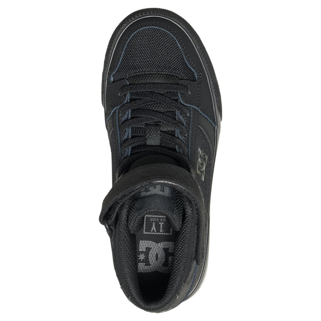 DC Kids Pure High Top EV Shoes - Black/Black/Black
