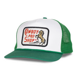Sendero Provisions Co. Sendero Cowboy Pro Shop Hat White/Green 1SZ Mens Hats Flat Brim