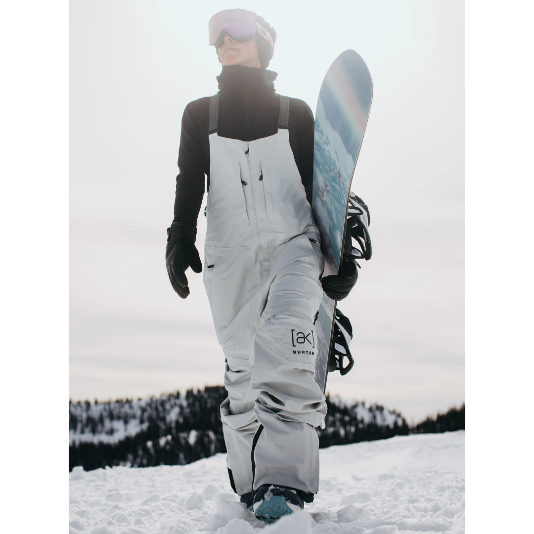 Burton Women's [ak] Kimmy GORE‑TEX 3L Stretch Bib Pants - Gray Cloud