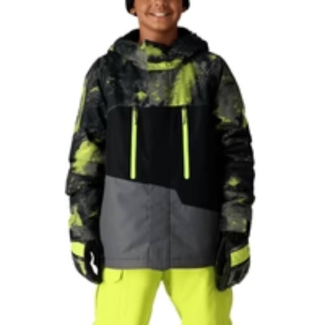 686 Boys' Geo Insulated Jacket - LIME HEMISPHERE COLORBLOCK
