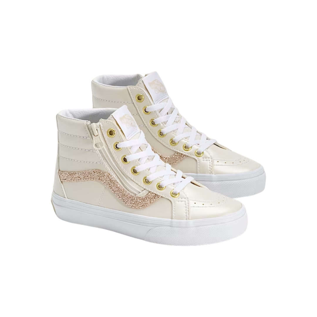 Vans Kids Sk8-Hi Reissue Side Zip Shoes - Dazzled Turtledove