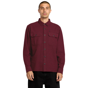 Volcom Volcom Men's Augustone Long Sleeve Merlot M Mens Button Up Long Sleeve Shirts