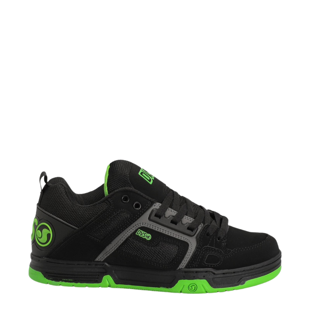 DVS Men's Comanche Skate Shoe - Black Charcoal Lime Nubuck