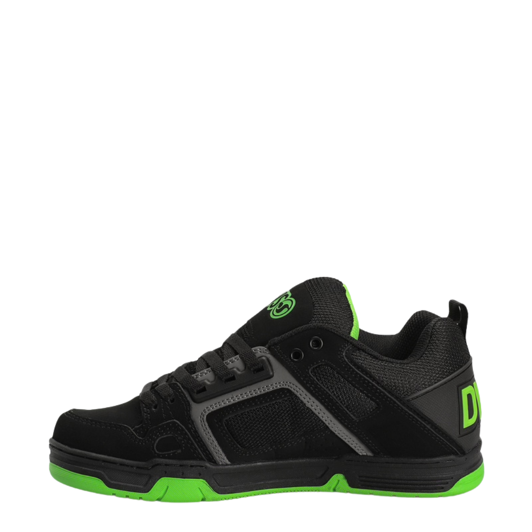 DVS Men's Comanche Skate Shoe - Black Charcoal Lime Nubuck