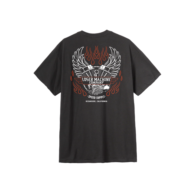 Loser Machine Loser Machine Men's Fly Wheel Pocket Tee - Black Black M Mens T-Shirts