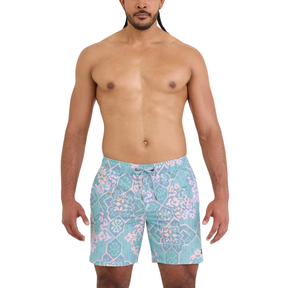 Saxx Saxx Men's Oh Buoy 2N1 Volley 7" - Arabesque-Multi Arabesque-Multi S Mens Boxer Brief Underwear