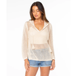 Roxy Roxy Women's Summer Nights Contrast Tunic PARCHMENT SOLID S Womens Long Sleeve Shirts