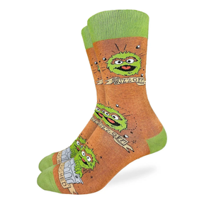 Good Luck Socks Good Luck Socks Men's Sesame Street, Oscar The Grouch Socks Multi Shoe Size 7-12 Mens Socks