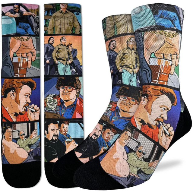 Good Luck Socks Good Luck Socks Men's Trailer Park Boys, Comic Strip Socks Multi Shoe Size 8-13 Mens Socks