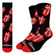 Good Luck Socks Good Luck Socks Men's The Rolling Stones, Red Hot Lips On Black Socks Multi Shoe Size 8-13 Mens Socks