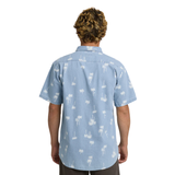 Billabong Men's Mens Button Up Short Sleeve Shirts Shirt - Corydalis Blue