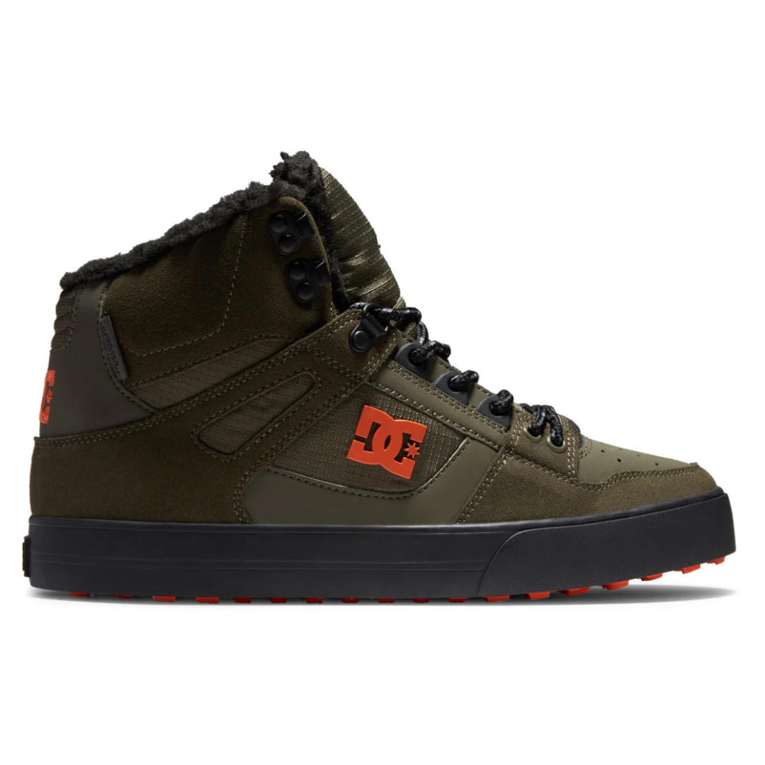 DC Men's Pure High-Top WC WNT Shoes - Dusty Olive/Orange