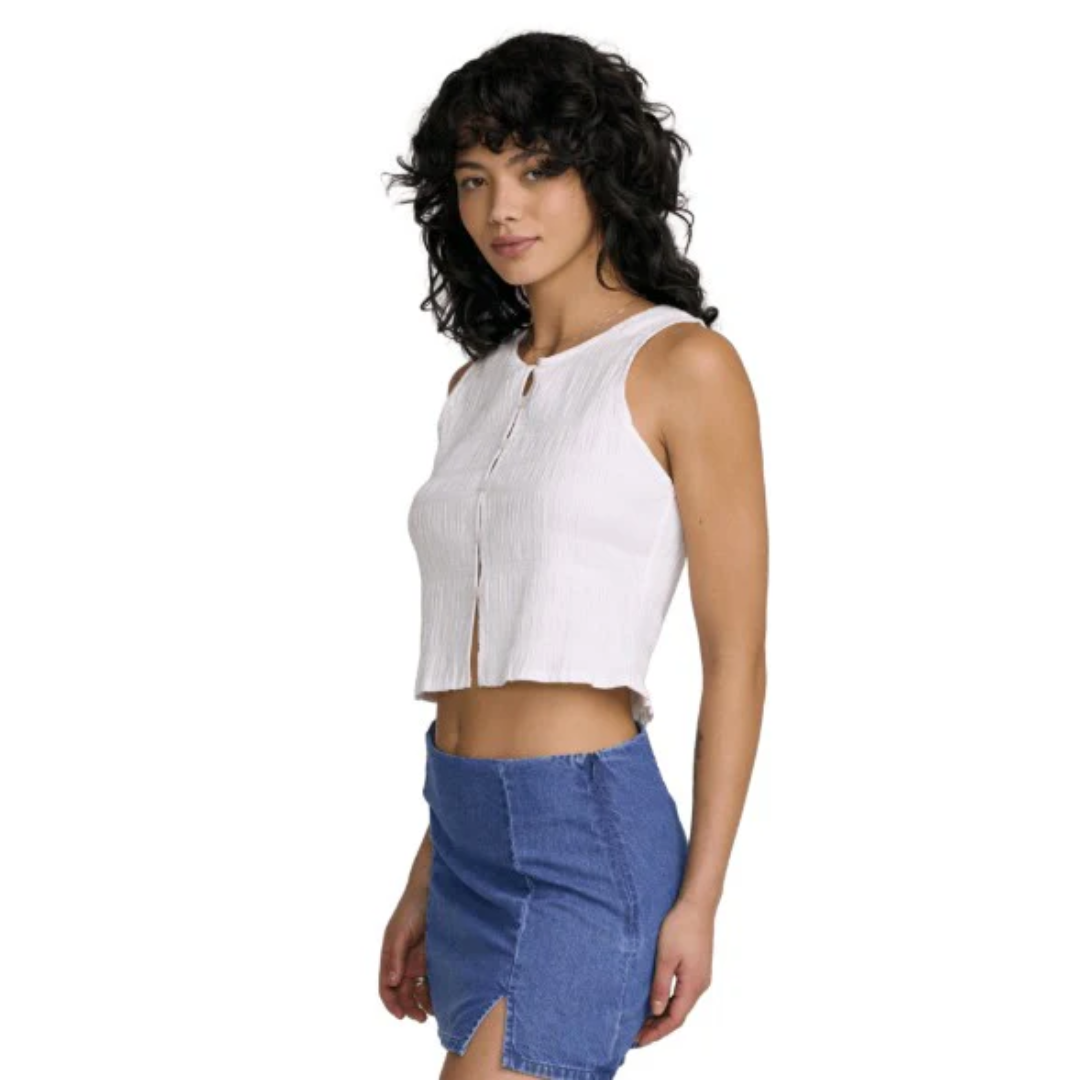 RVCA RVCA Women's Scrunch Top - Cloud Cloud XS Womens T-Shirts