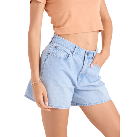 Volcom Volcom Women's Stoned BF Shorts Blue Bird 25 Womens Jean Shorts