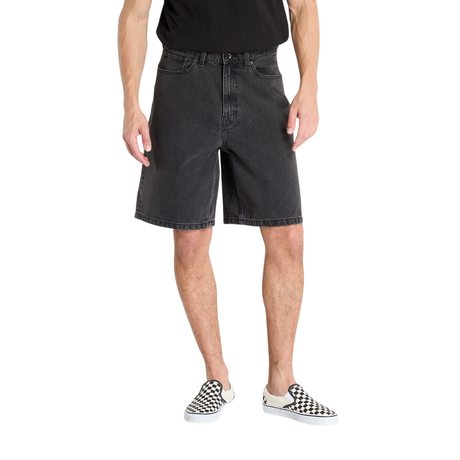 Van's Van's Men's Check-5 Baggy Denim Shorts - Washed Black Washed Black 26 Mens Casual Shorts