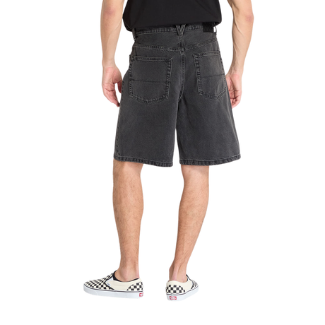 Van's Van's Men's Check-5 Baggy Denim Shorts - Washed Black Washed Black 26 Mens Casual Shorts