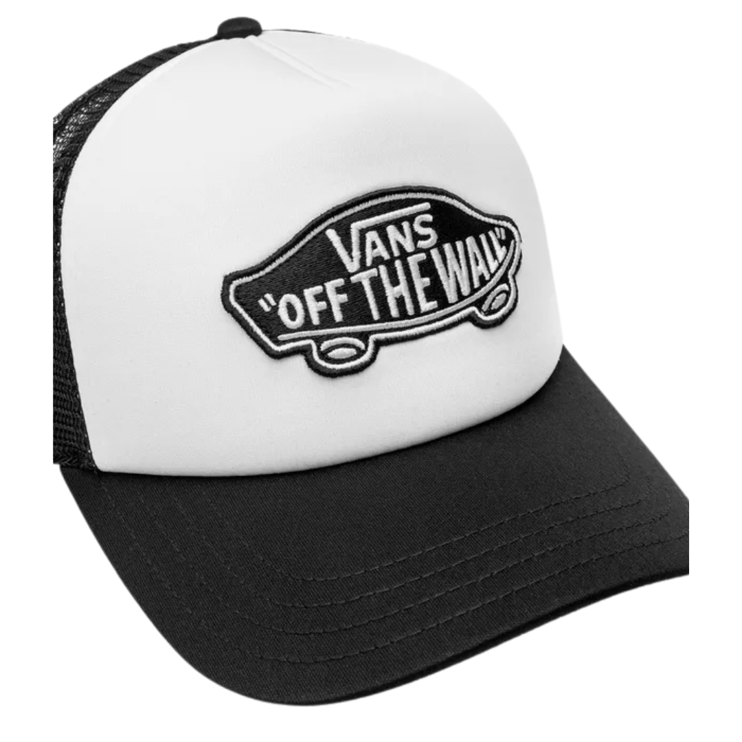 Van's Van's Men's Classic Patch Curved Bill Trucker - Black/White Black/White OS Mens Hats Curved Brim
