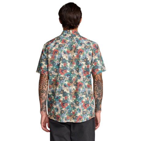RVCA RVCA Men's Botanical SS Shirt Black Floral S Mens Button Up Short Sleeve Shirts