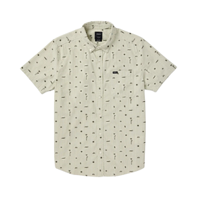 RVCA RVCA Men's That'll Do Seersucker Ranger Green M Mens Button Up Short Sleeve Shirts