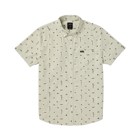 RVCA RVCA Men's That'll Do Seersucker Ranger Green M Mens Button Up Short Sleeve Shirts