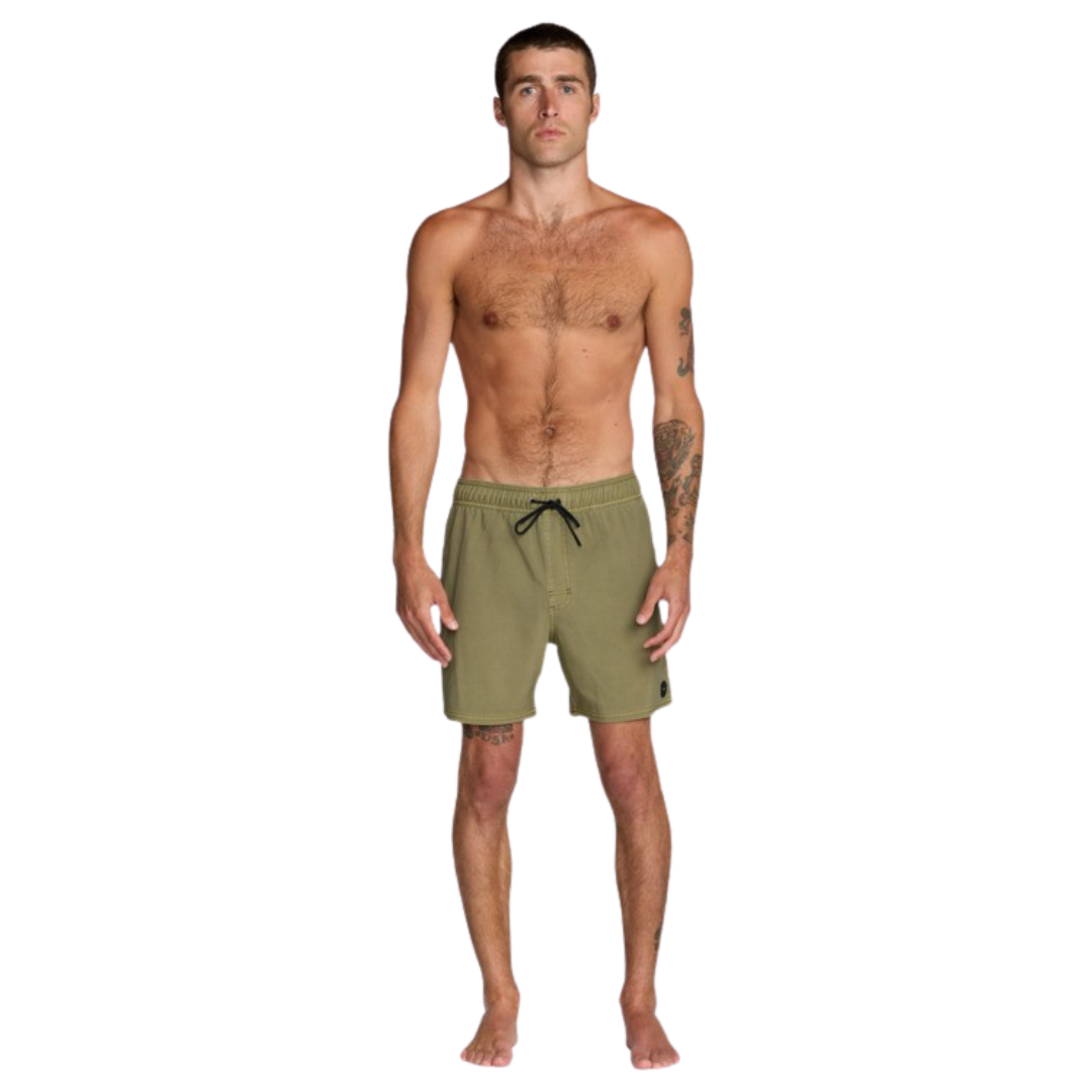 RVCA RVCA Men's VA Pigment Elastic Short 16 Martini Olive S Mens Elastic Swim Trunks