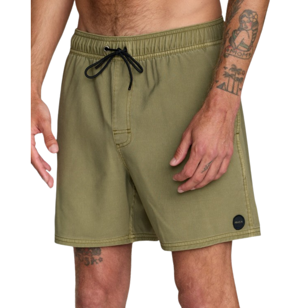 RVCA RVCA Men's VA Pigment Elastic Short 16 Martini Olive S Mens Elastic Swim Trunks