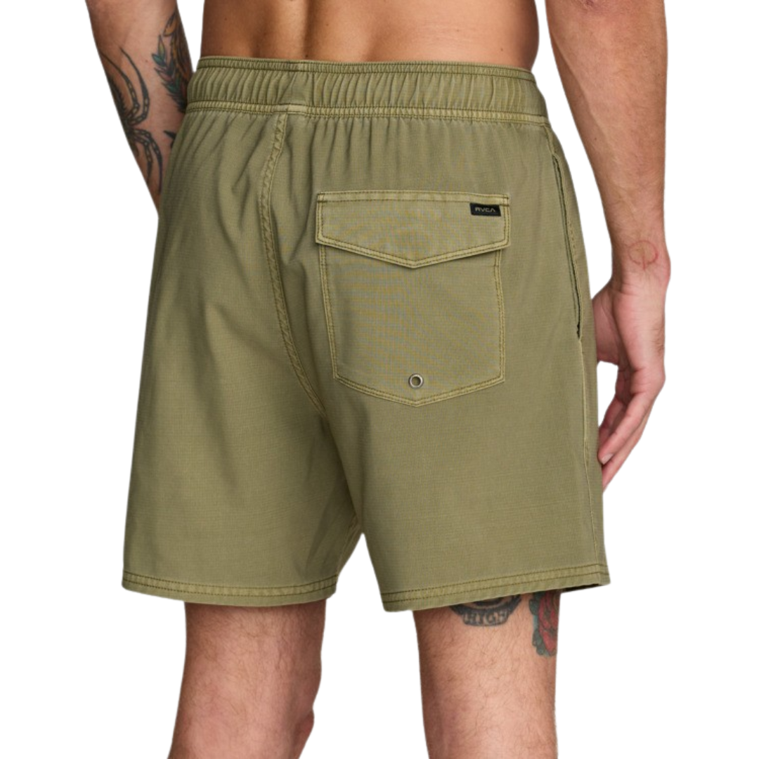 RVCA RVCA Men's VA Pigment Elastic Short 16 Martini Olive S Mens Elastic Swim Trunks