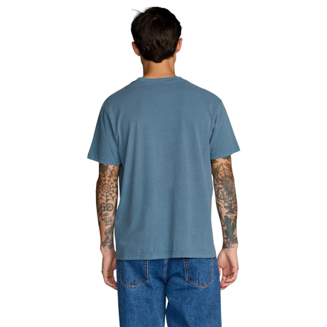RVCA RVCA Men's Midweight Label Short Sleeve - Vintage Navy Vintage Navy M Mens Button Up Short Sleeve Shirts