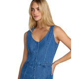 RVCA RVCA Women's Lainey Mini Dress - Crystal Blue Crystal Blue S Womens Short Dresses