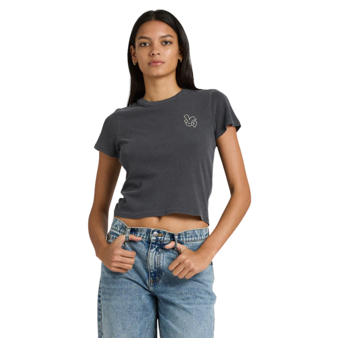 RVCA RVCA Women's 411 Tee - Graphite Graphite S Womens T-Shirts
