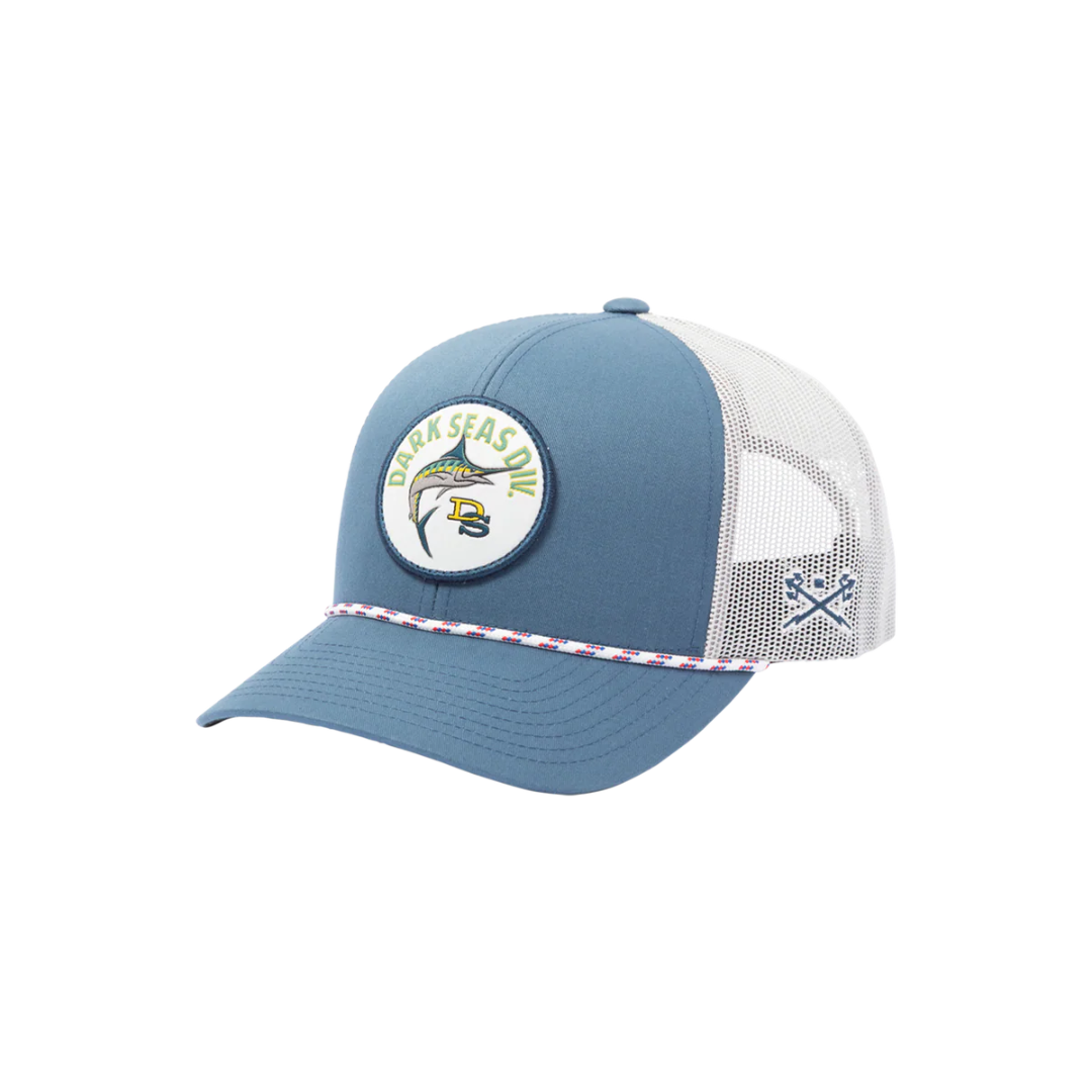 Dark Seas Dark Seas Men's Galloway Trucker Hat - Blue/Grey Blue/Grey OS Mens Hats Flat Brim
