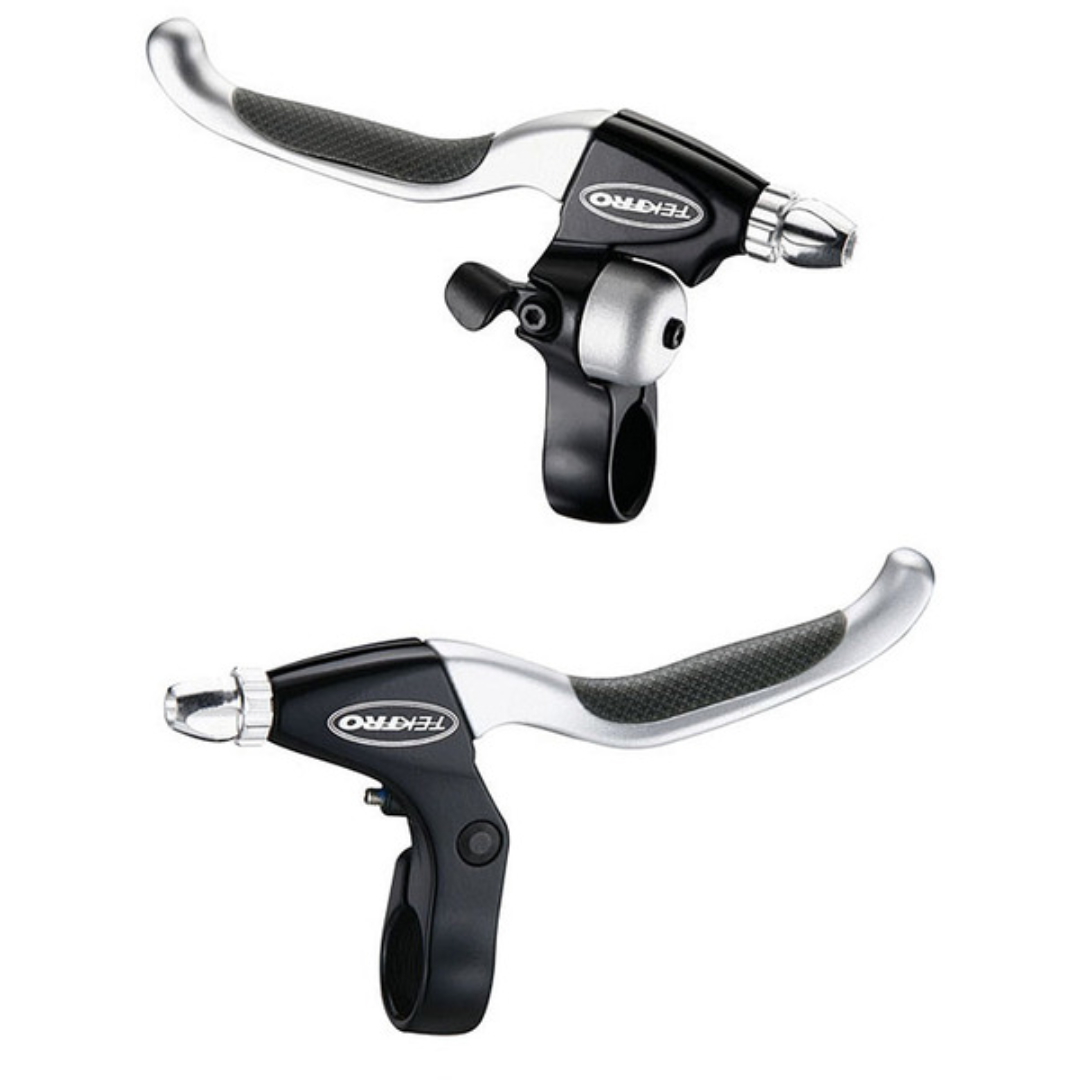 Tektro Tektro CL535-RT RAPIDFIRE V-BRAKE LEVERS WITH INTEGRATED BELL Black/Silver OS Bike Brake Levers