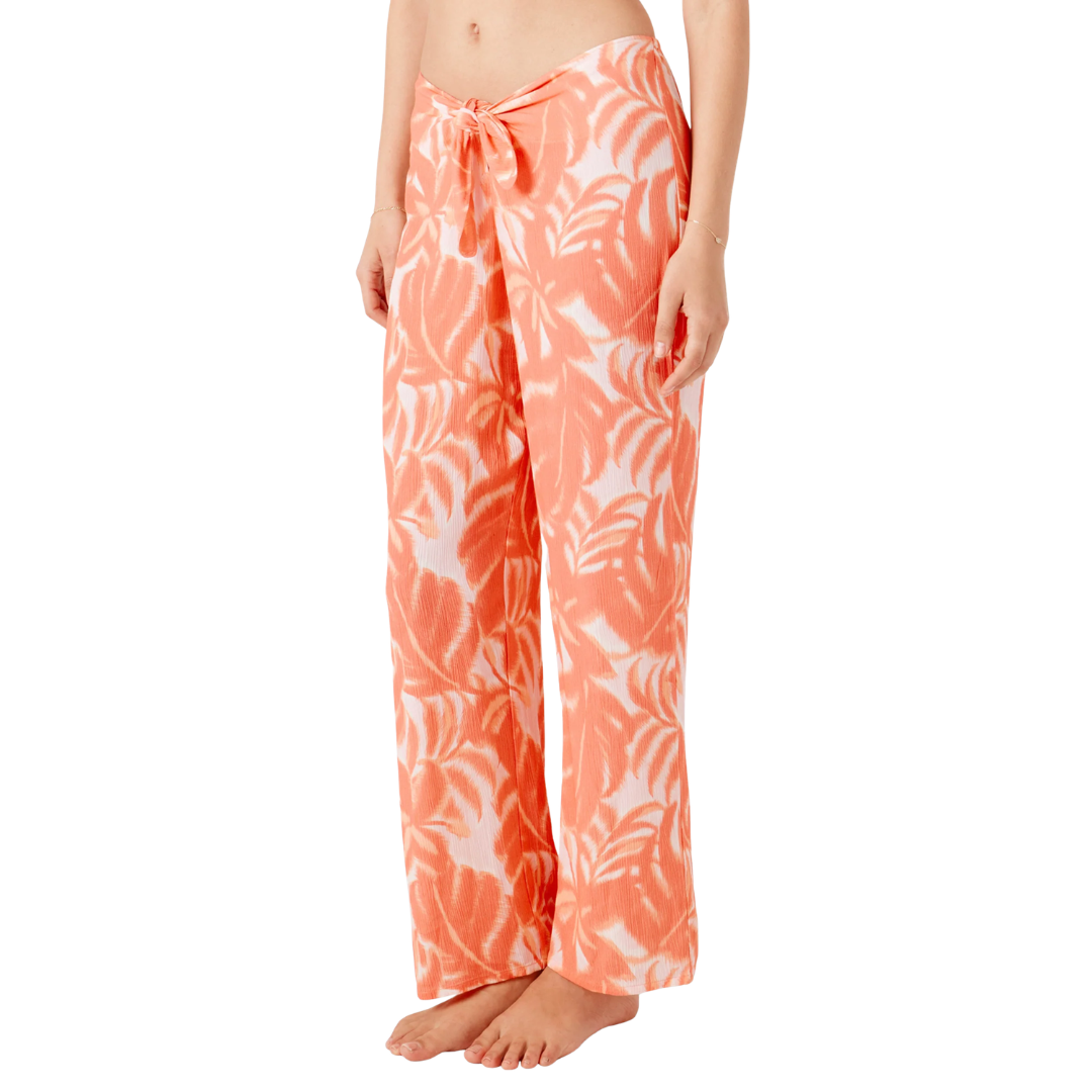 Roxy Roxy Women's  Palm Haze Tie Front Cover Up Pant - Coralmul Coralmul XS Womens Pants and Jeans