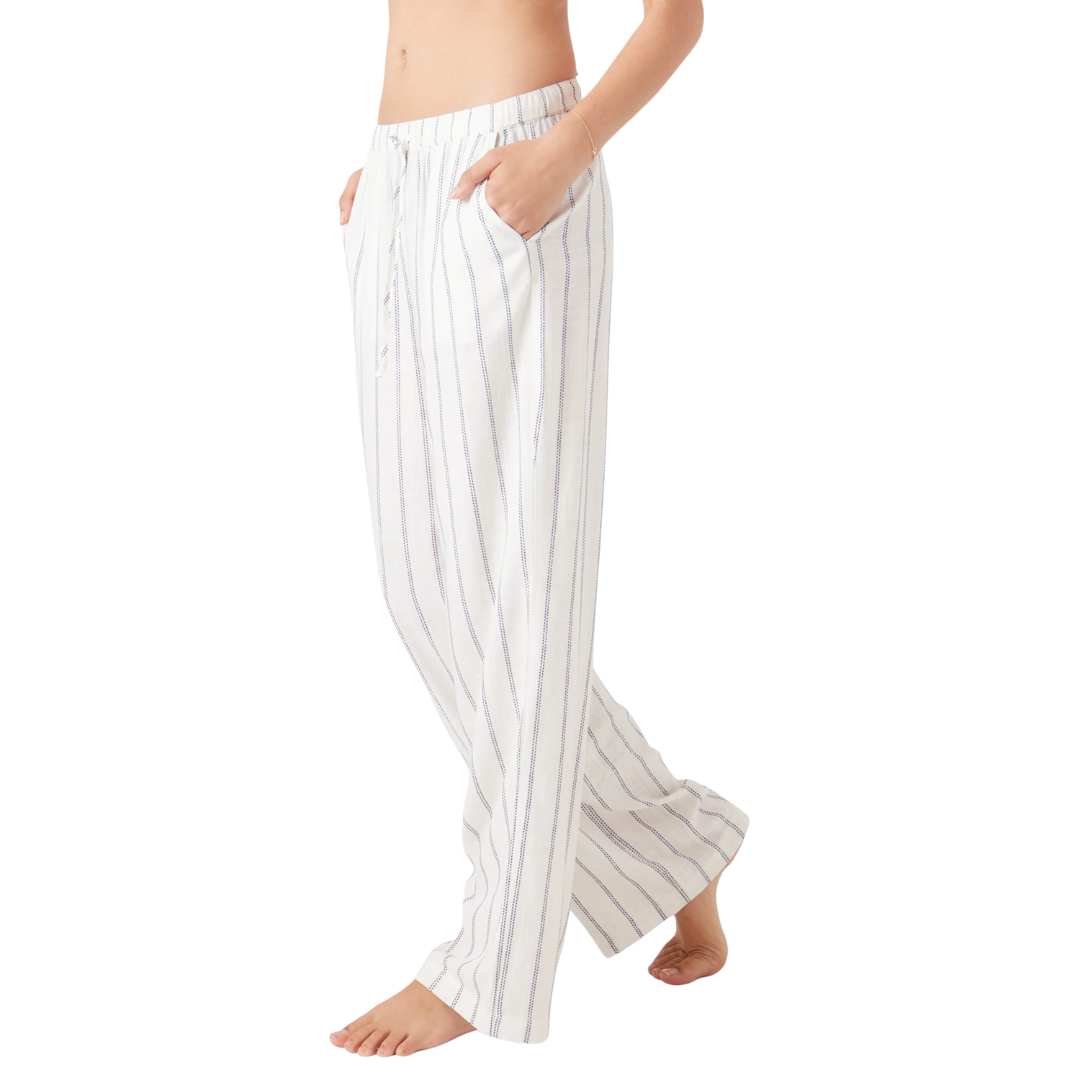 Roxy Roxy Women's  After Surf Stripe Coverup Pant - Egret Egret XS Womens Pants and Jeans