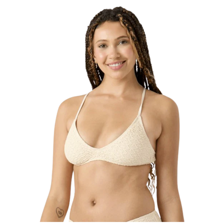 Roxy Roxy Women's  Crochet Athletic Tri - Cream Cream S Womens Bikini Tops