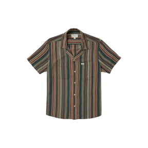 RVCA RVCA Men's Exoctica Stripe Short Sleeve - Sage Leaf Sage Leaf M Mens Button Up Short Sleeve Shirts
