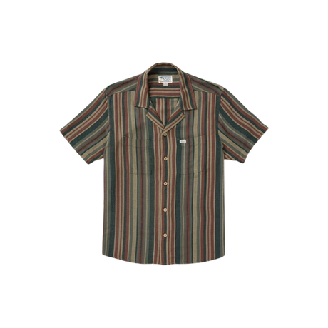 RVCA RVCA Men's Exoctica Stripe Short Sleeve - Sage Leaf Sage Leaf M Mens Button Up Short Sleeve Shirts
