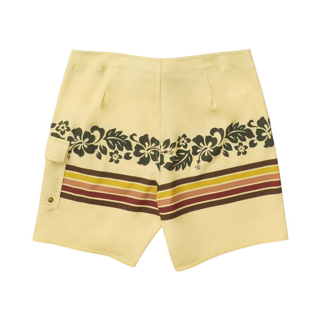 RVCA RVCA Men's Exotica Trunk 17" - Butter Butter 30 Mens Elastic Swim Trunks