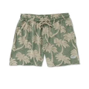 RVCA RVCA Men's Palms Down Exotica Elastic 17" - Jade Jade S Mens Elastic Swim Trunks