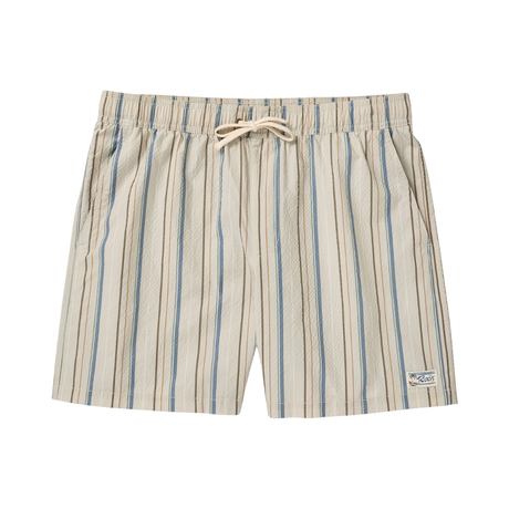 RVCA RVCA Men's Exotica Seersucker Elastic 17" - Light Khaki Light Khaki S Mens Elastic Swim Trunks