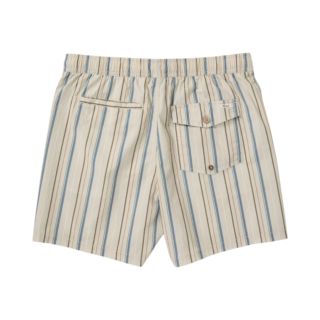 RVCA RVCA Men's Exotica Seersucker Elastic 17" - Light Khaki Light Khaki S Mens Elastic Swim Trunks