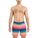 Saxx Saxx Men's Oh Buoy 2N1 Volley 7" - Hazy Stripe-Sunset Hazy Stripe-Sunset M Mens Boxer Brief Underwear