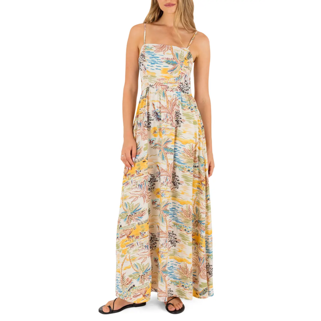 Hurley Hurley Women's Safari Scenic Maxi Dress Off White S Womens Long Dresses