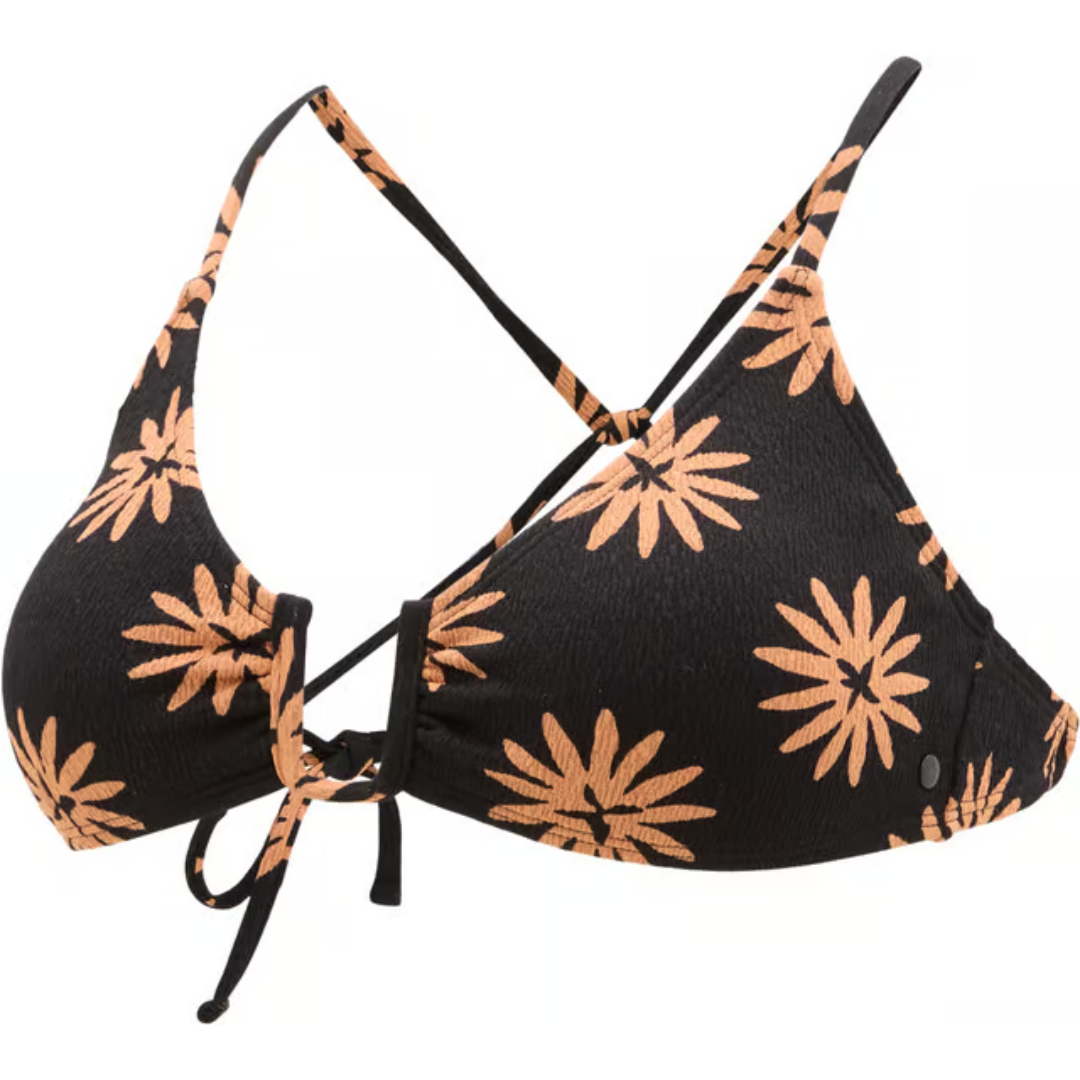 Volcom Volcom Women's Bright & Sol Underwire Bralette Bikini Top - Black Bronze Black Bronze S Womens Bikini Tops