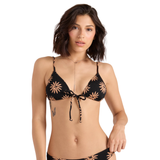 Volcom Volcom Women's Bright & Sol Tie Front Triangle - Black Bronze Black Bronze S Womens Bikini Tops