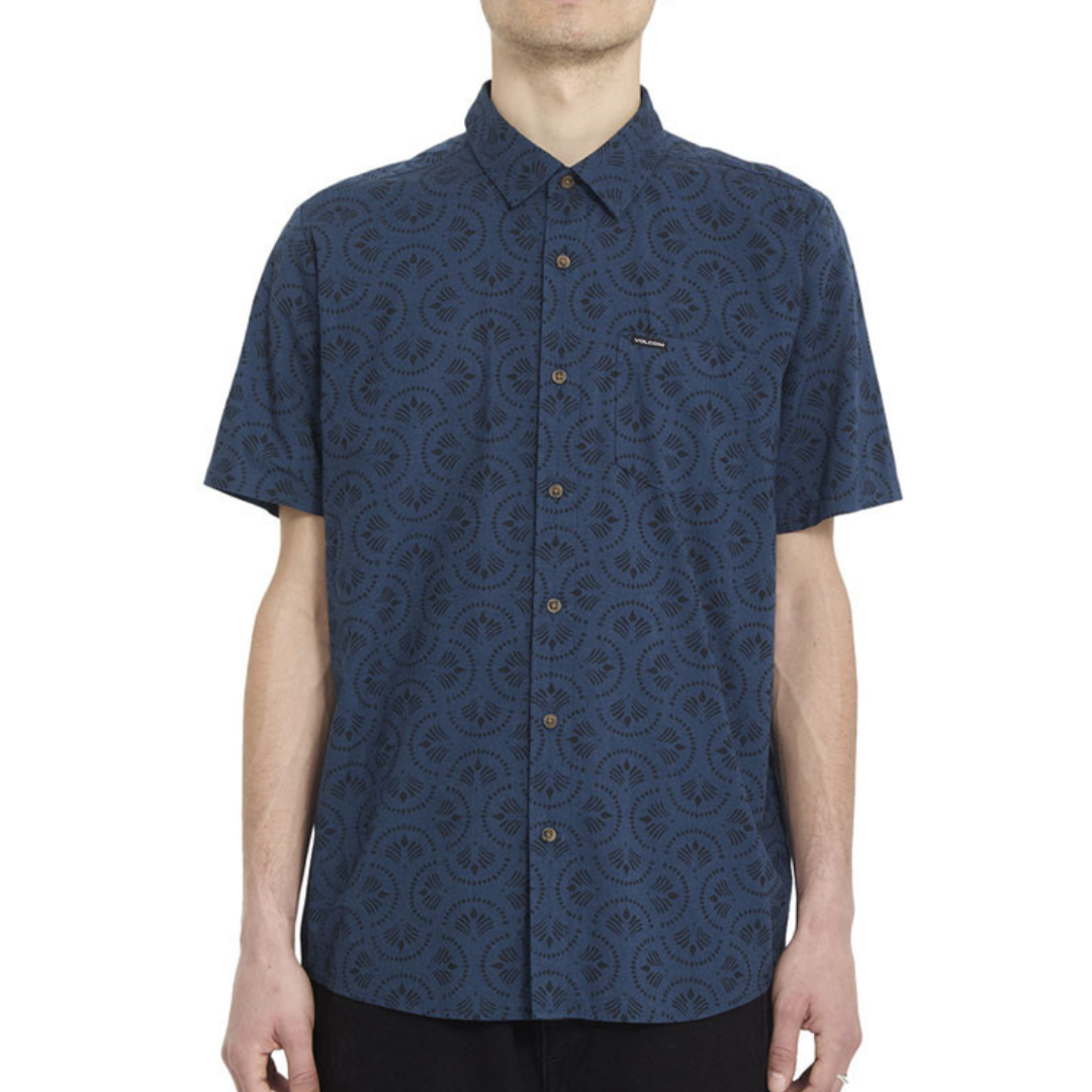 Volcom Volcom Men's Scaler Stone Woven SS Midnight Blue M Mens Button Up Short Sleeve Shirts